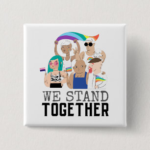 プライドLGBTQ我々は人々の団結を築く 缶バッジ