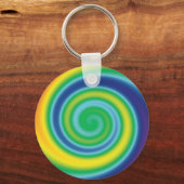 プライドlgbtq lgbtレインボーカラー旋回カッコいい素晴らしい キーホルダー (正面)