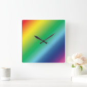 プライドlgbtq rainbow colors pattern square clock スクエア壁時計 (ホーム)