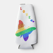 プライドLGBTQA+レインボーバタフライ ボトルクーラー (正面)