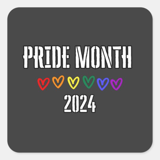 プライドMONTH 2024, lgbtq スクエアシール (正面)