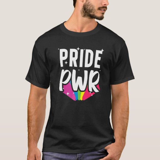 プライドPwr Lgbtqサポート男女平等パレードLgb Tシャツ (正面)