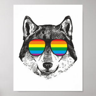 プライドWOLF LGBTゲイプライド国旗 ポスター