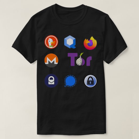 プライバシーシールパックギフト信号Firefox Moneroへ Tシャツ (デザイン正面)