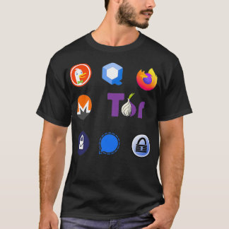 プライバシーシールパックギフト信号Firefox Moneroへ Tシャツ