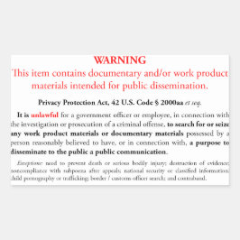 プライバシー保護法ステッカー、白い四角形 長方形シール