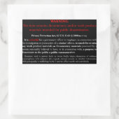 プライバシー保護法ステッカー、黒い四角形 長方形シール (バッグ)