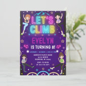 プライベートガールロッククライミングバースデー招待状 招待状 (スタンド正面)