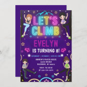 プライベートガールロッククライミングバースデー招待状 招待状 (正面/裏面)