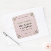 プライベートコレクション手作りキャンドルラベルピンク スクエアシール (封筒)