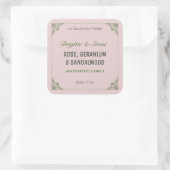 プライベートコレクション手作りキャンドルラベルピンク スクエアシール (バッグ)