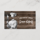 プライベートシェフプロフェッショナル木材の背景 名刺 (正面)