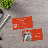 プライベートシェフレッドフォトアーチQRコード 名刺