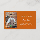 プライベートシェフ焼きオレンジの写真ケータリングQRコード 名刺 (正面)