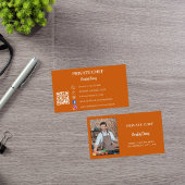 プライベートシェフ焼きオレンジの写真ケータリングQRコード 名刺