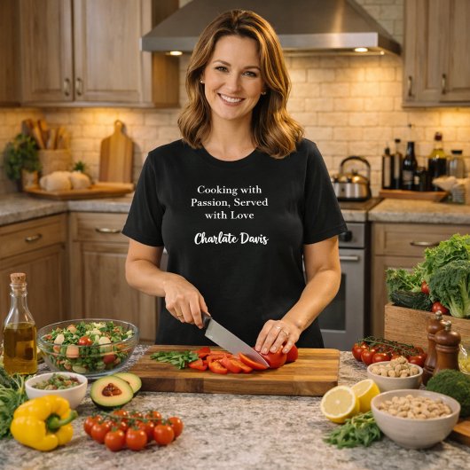 プライベートシェフ ブラック ホワイト スクリプト スローガン Tシャツ