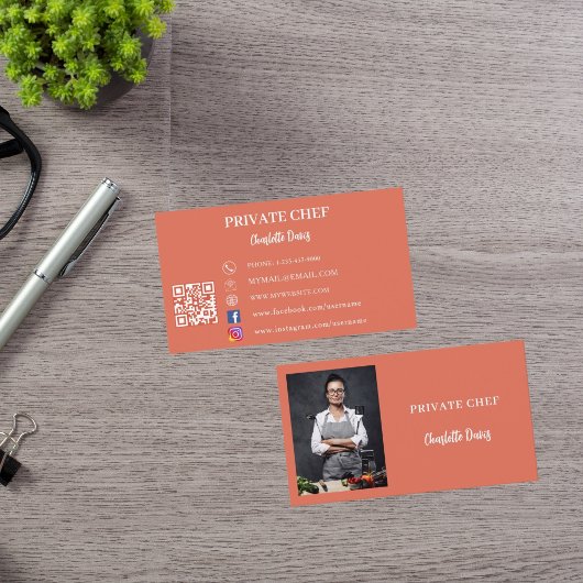 プライベートシェフterracotta写真ケータリングQRコード 名刺