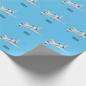 プライベートジェットの漫画イラスト ラッピングペーパー (角)