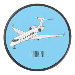 プライベートジェット漫画イラストレーション アイスホッケーパック