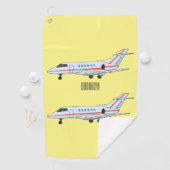 プライベートジェット漫画イラストレーション ゴルフタオル (インサイチュ)