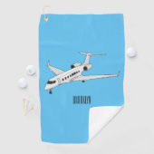 プライベートジェット漫画イラストレーション ゴルフタオル (インサイチュ)