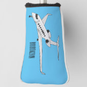 プライベートジェット漫画イラストレーション ゴルフヘッドカバー (回転90)