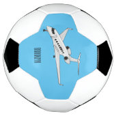 プライベートジェット漫画イラストレーション サッカーボール (回転)