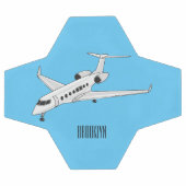 プライベートジェット漫画イラストレーション サッカーボール (フラット)