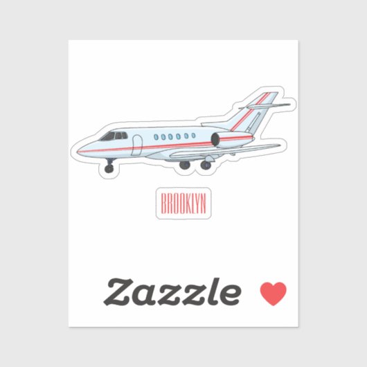 プライベートジェット漫画イラストレーション シール (シート)