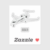 プライベートジェット漫画イラストレーション シール (シート)