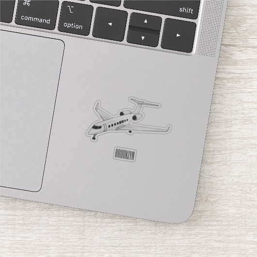 プライベートジェット漫画イラストレーション シール (詳細)