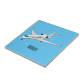 プライベートジェット漫画イラストレーション タイル (側面)