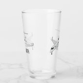 プライベートジェット漫画イラストレーション タンブラーグラス (左)