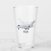プライベートジェット漫画イラストレーション タンブラーグラス (裏面)