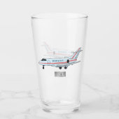 プライベートジェット漫画イラストレーション タンブラーグラス (正面)