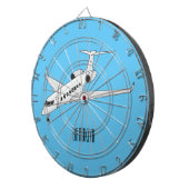 プライベートジェット漫画イラストレーション ダーツボード (正面右)