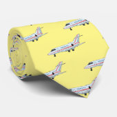 プライベートジェット漫画イラストレーション ネクタイ (ロール)