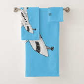 プライベートジェット漫画イラストレーション バスタオルセット (インサイチュ)