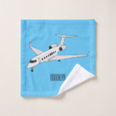 プライベートジェット漫画イラストレーション バスタオルセット (ウォッシュタオル)