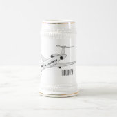 プライベートジェット漫画イラストレーション ビールジョッキ (中央)