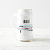 プライベートジェット漫画イラストレーション ビールジョッキ (正面左)