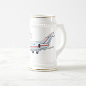 プライベートジェット漫画イラストレーション ビールジョッキ (正面右)