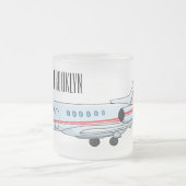 プライベートジェット漫画イラストレーション フロストグラスマグカップ (中央)