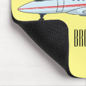 プライベートジェット漫画イラストレーション マウスパッド (コーナー)