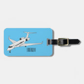 プライベートジェット漫画イラストレーション ラゲッジタグ (正面横)