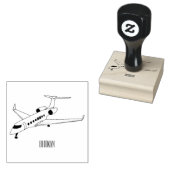 プライベートジェット漫画イラストレーション ラバースタンプ (押印)