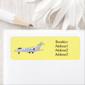 プライベートジェット漫画イラストレーション ラベル (インサイチュ)