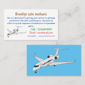 プライベートジェット漫画イラストレーション 名刺 (正面/裏面)