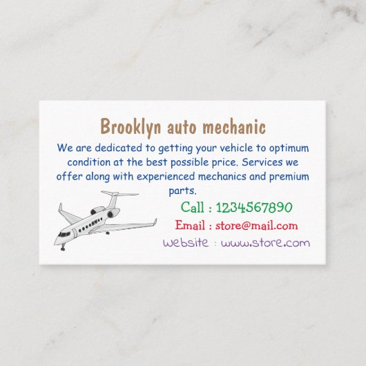 プライベートジェット漫画イラストレーション 名刺 (正面)