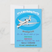 プライベートジェット漫画イラストレーション 招待状 (正面)